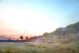 AUGUSTUS OSBORNE LAMPLOUGH (1877 - 1930); Watercolour - `SUNSET IN THE EGYPTIAN DESERT`, unsigned,