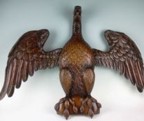 A late nineteenth century carved oak eagle aquila without staff. The eagle carved throughout and