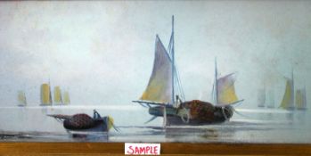 J BALE, EARLY TWENTIETH CENTURY; Pair gouaches - Continental coastal scenes with fishing vessels,