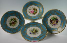 A late 19th/early 20th Century Royal Worcester twelve part botanical dessert service comprising