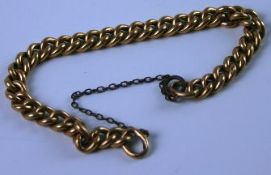 An Edwardian rose gold (15ct) curb link bracelet. 11g