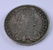 A Charles II silver crown with emperor bust, 1663.
