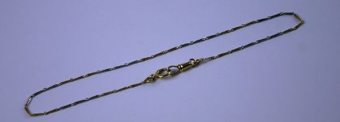 A Ladies` gold (18ct) watch chain necklace with barley corn link. 7.5g