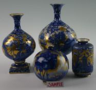 A group of nine J Kent Foley Ware ceramics comprising mainly different shaped vases, each with