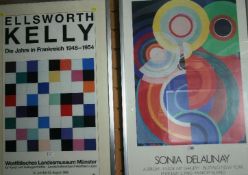 Two exhibition promotional prints; SONIA DELAUNAY & ELLSWORTH KELLY; dated 1980 and 1992.
