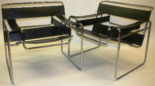 After MARCEL BREUER (1902-1981) PAIR MODEL B3 CHAIRS (WASSILY CHAIRS); designed 1925-6, originally