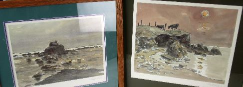 SIR KYFFIN WILLIAMS RA; A pair of coloured limited edition prints 186/750 & 122/750 - Anglesey