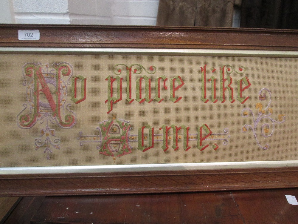 A late Victorian needlework picture `No Place Like Home`