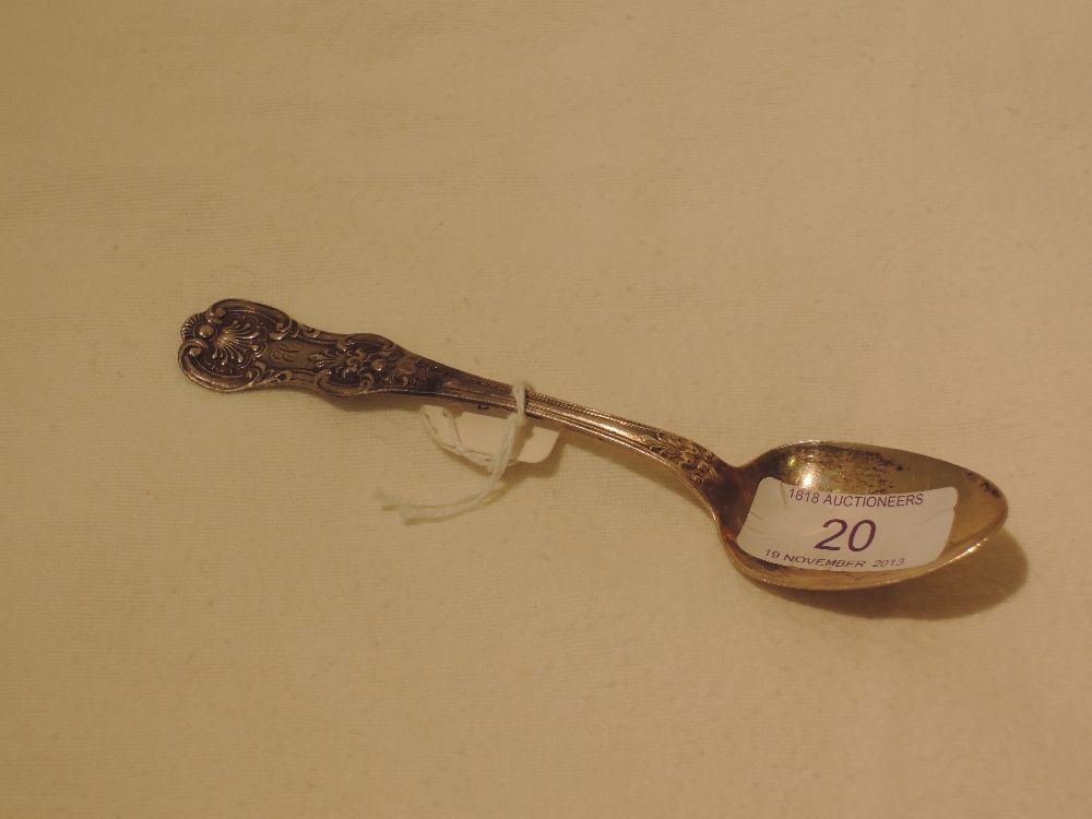 A silver teaspoon having foliate and swag decoration to handle, Glasgow 1850, possibly William Clark