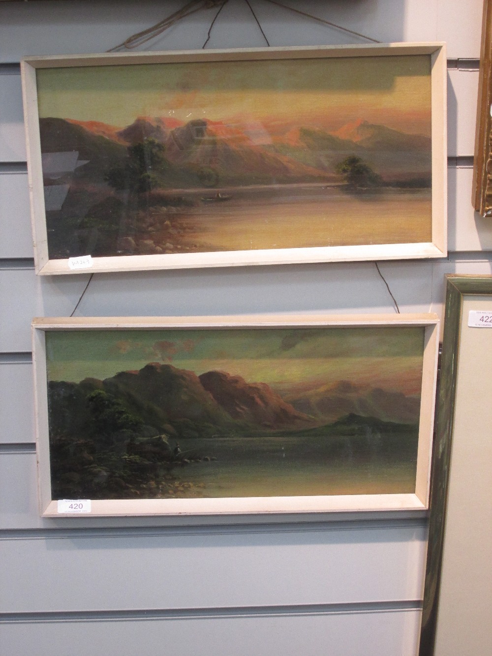 A pair of oil paintings, Scottish Loch scenes