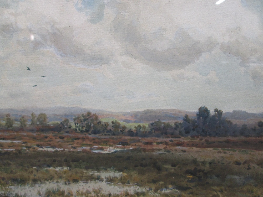 A watercolour, Arthur Tucker, moorland landscape, signed