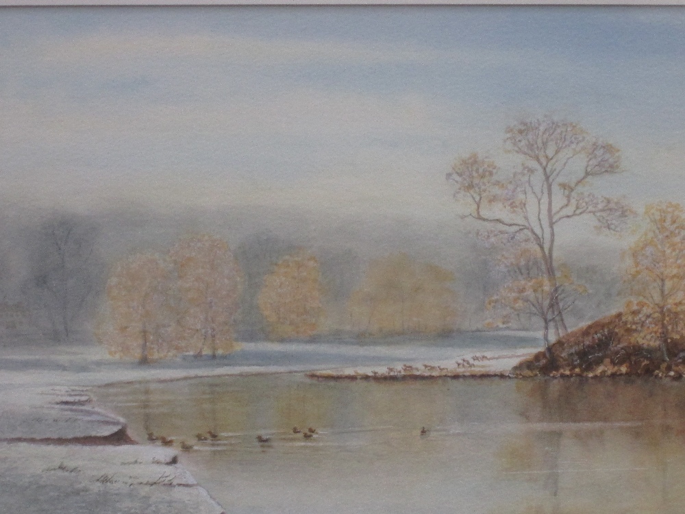 A watercolour G Ironfield, Frost at Dallam Park, signed