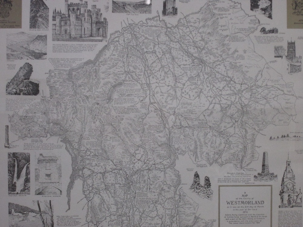 A map, Alfred Wainwright, Westmorland, 1974