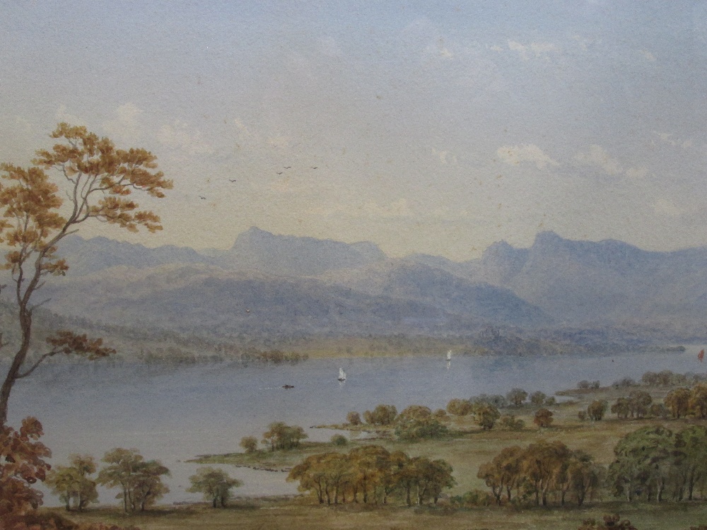 A watercolour W T Longmire, Windermere, signed and dated 1882