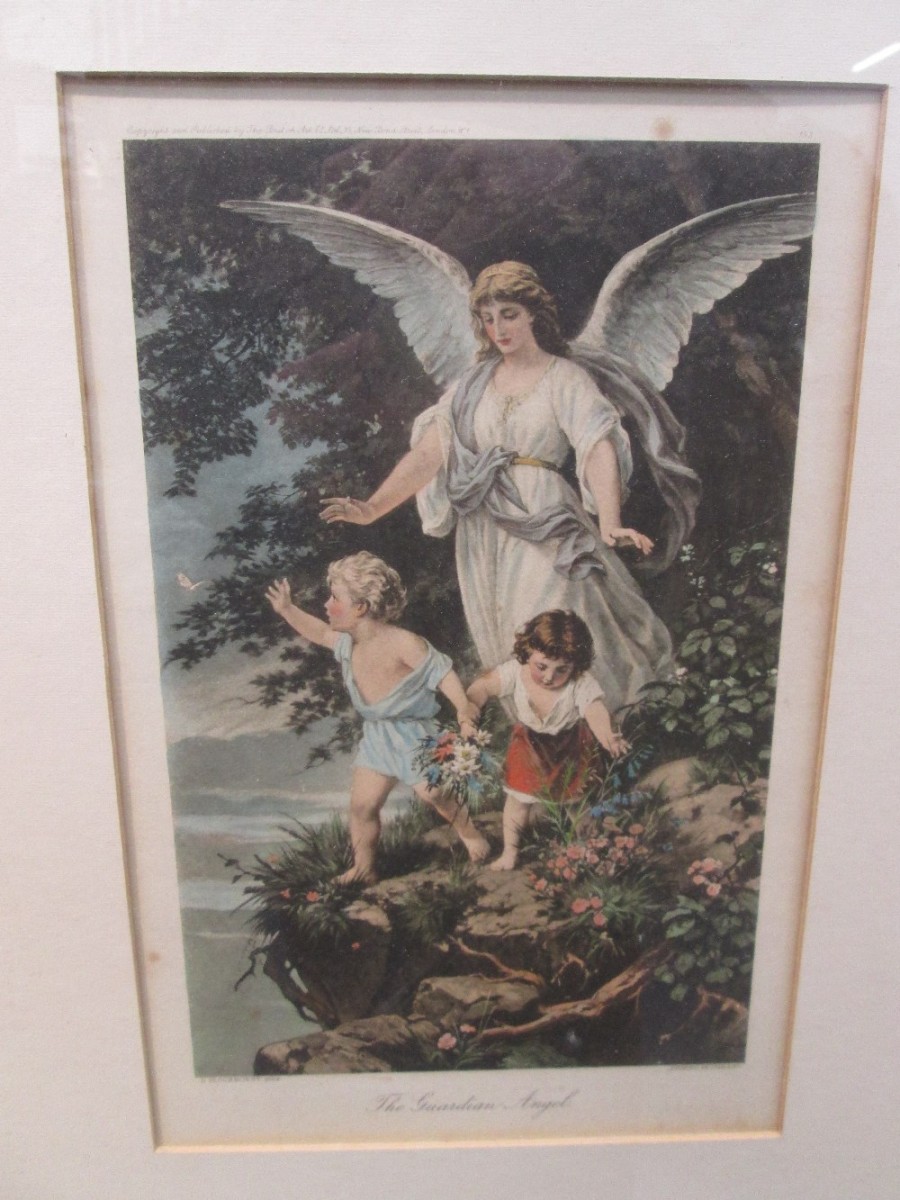 A print after Plockhorst, The Guardian Angel, Edwardian melodrama