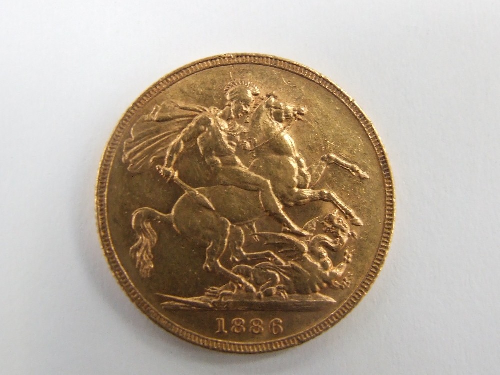 A gold sovereign, 1886