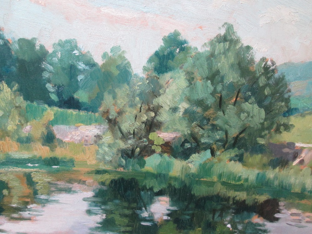 An oil painting on board, GH Maddicks, pond scene, signed and dated 1972