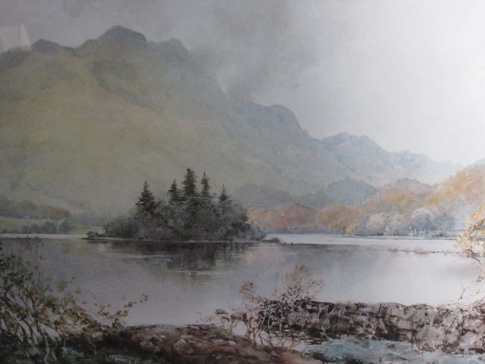 A print, DE Burrow, Lakeland Calm, signed