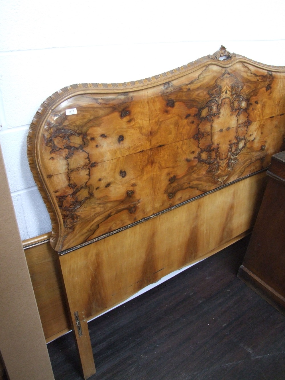 A period style burr wood double bedstead of French design