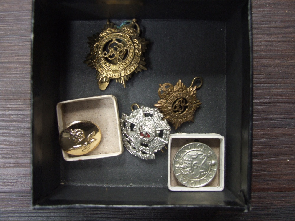 A small collection of cap badges