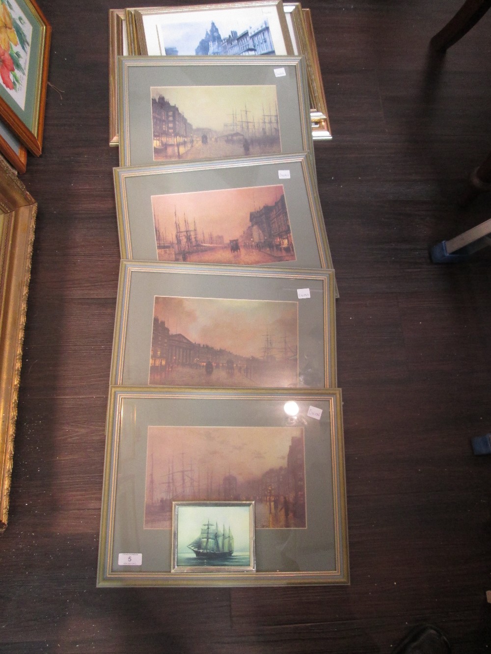 A selection of decorative prints including after Atkinson Grimshaw