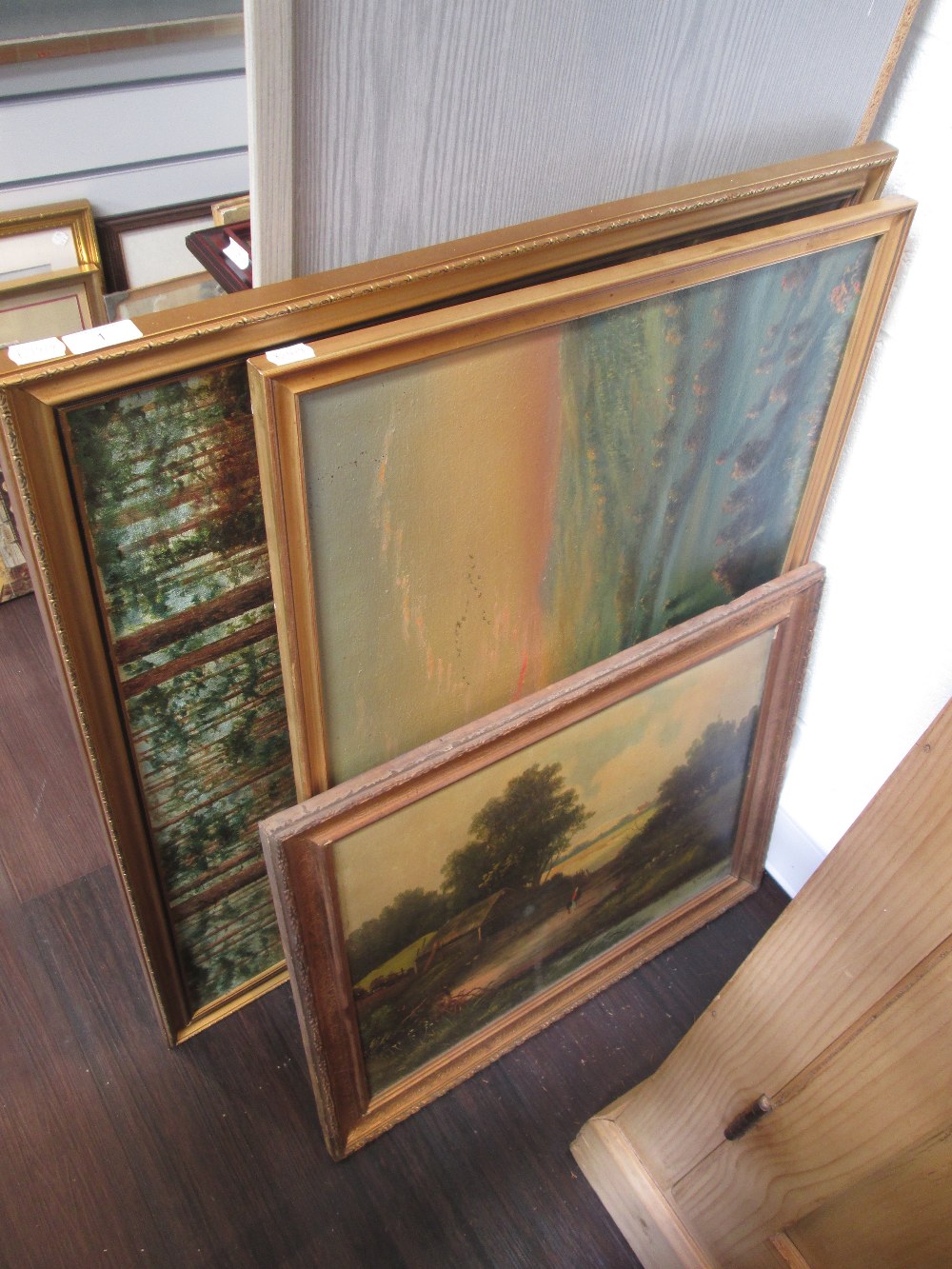 An oil painting, T Wells, country landscapes, and 2 oil paintings, Victor Craven, country