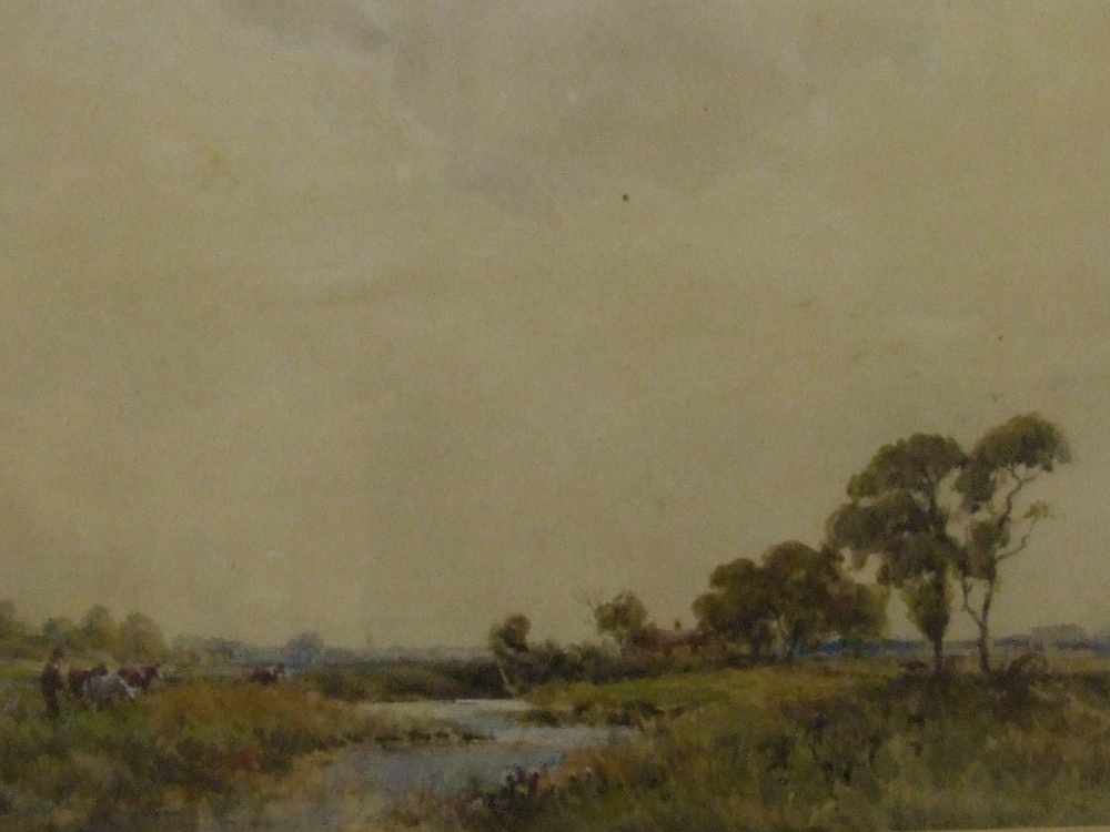 A watercolour John Fisher, Wallasey Marsh, signed and attributed en verso