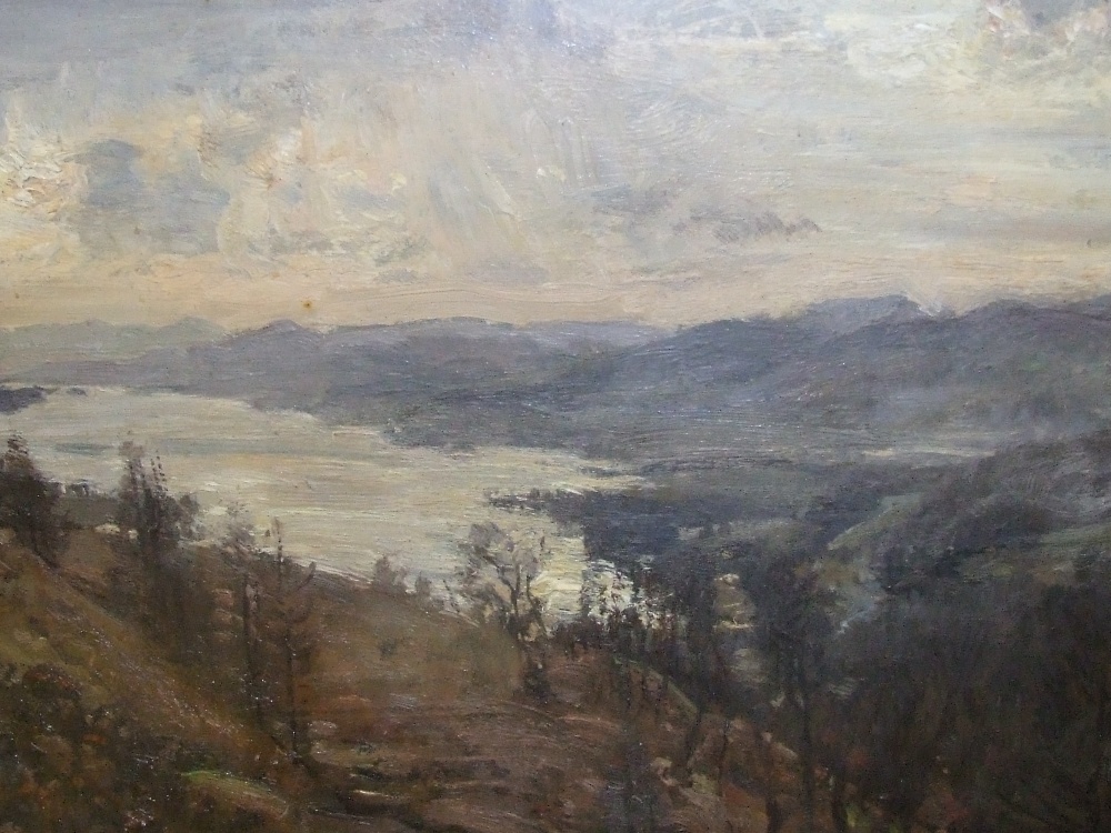 An oil painting, Herbert Royle (1870-1958) Coniston Water, signed with associated family provenance