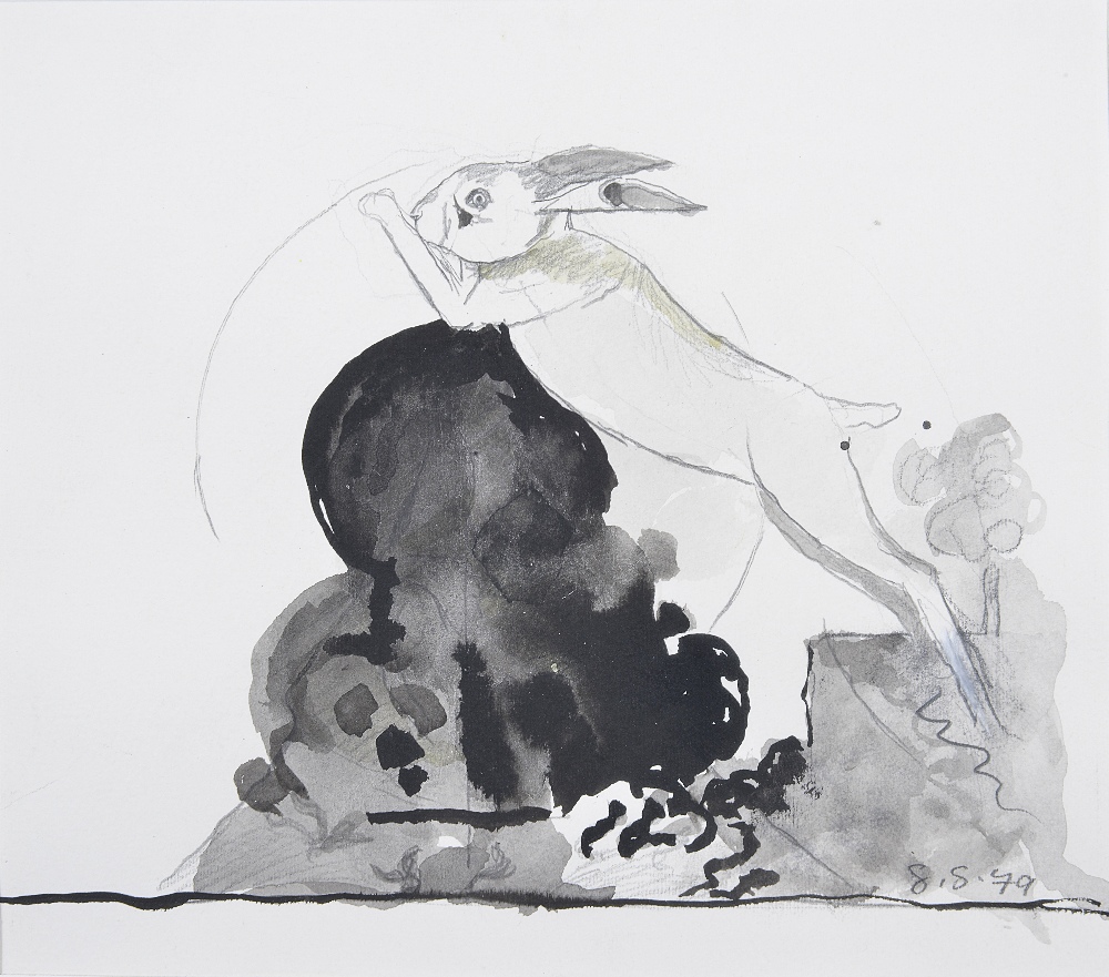 GRAHAM SUTHERLAND (1903-1980) `THE BUCK HARE` dated `8.8.79` l.r; bears title on a label on the