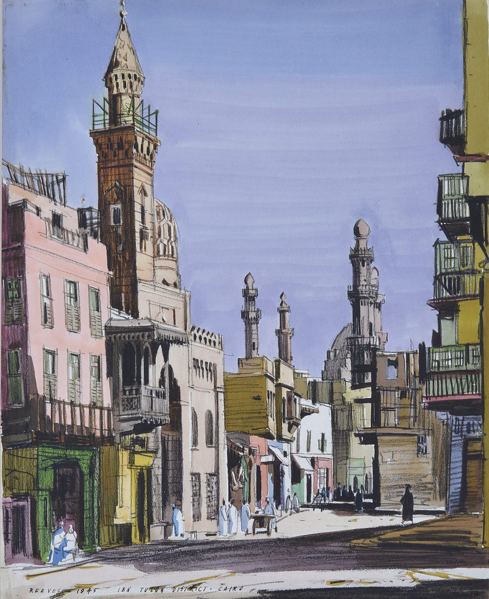 FREDERICK REEVES (FL.1944-45) `IBN TULON DISTRICT, CAIRO` signed, dated 1945 and inscribed with