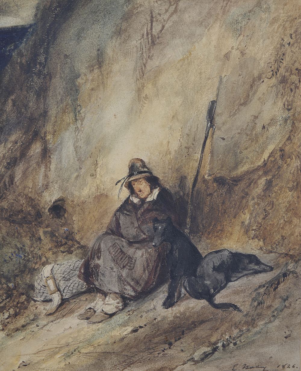 LOUIS-GABRIEL ISABEY (FRENCH, 1803-1886) THE WEARY TRAVELLER signed and dated 1826 l.r;