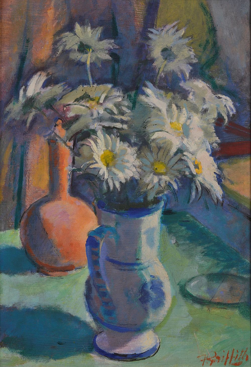 FRANK GRIFFITH (1889-1979) `MARGUERITES` signed l.r; oil on board 49cm x 35cm; 19 1/4in x 13 3/4in