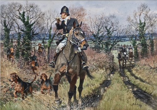 Peter Curling (b.1955)
The Scarteen Hunt
Watercolour, 49 x 70cm (19Â¼ x 27Â½")
Signed