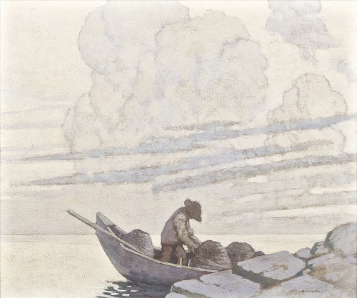 Paul Henry RHA RUA (1876-1958)
The Lobster Fisher at Dusk 1920-1
Oil on canvas, 51 x 61cm (20 x 24")