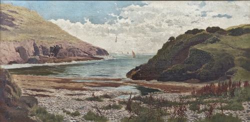 William Pye (1881-1908)
Portally Cove, County Waterford
Oil on canvas, 37 x 76cm (14Â½ x 30")
Signed
