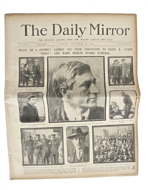 Newspaper: [James Larkin]
A copy of The Daily Mirror, dated Friday, November 14, 1913, headline