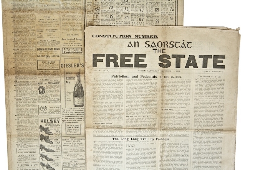 CONSTITUTION NUMBER
AN SAORSTÃT.  THE FREE STATE.  No. 38 Vol. 1, Saturday November 11 1922.