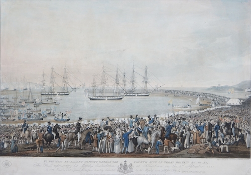After Joseph Haverty RHA (1794 - 1864) 
The Triumphant Entry of George IV into Dublin.
His Majesty's