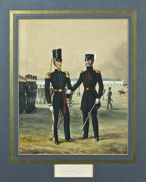 C. CLARK 
The Royal Irish Constabulary on Parade in The Phoenix Park
Watercolour, 30 x 23.5cm