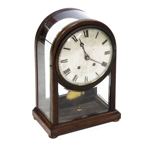 A GERMAN LATE 19th CENTURY/EARLY 20th CENTURY MANTEL CLOCK, WINTERHALDER & HOFMEIER, with a domed