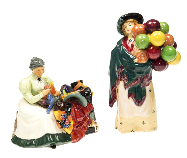 A ROYAL DOULTON FIGURE OF THE BALLOON SELLER, HN 583, designed by Leslie Harradine with white