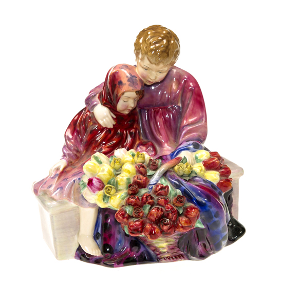 A ROYAL DOULTON GROUP OF ‘THE FLOWER SELLER’S CHILDREN’ HN 1342, designed by L. Harradine, (1921-