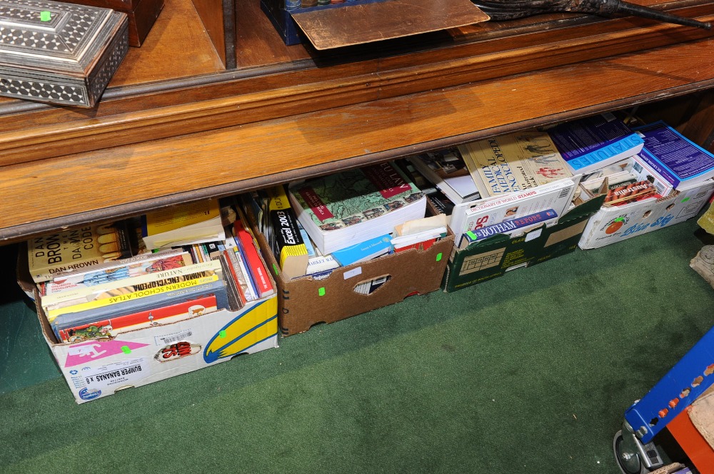 Four boxes of books inc. medical and law reference etc.