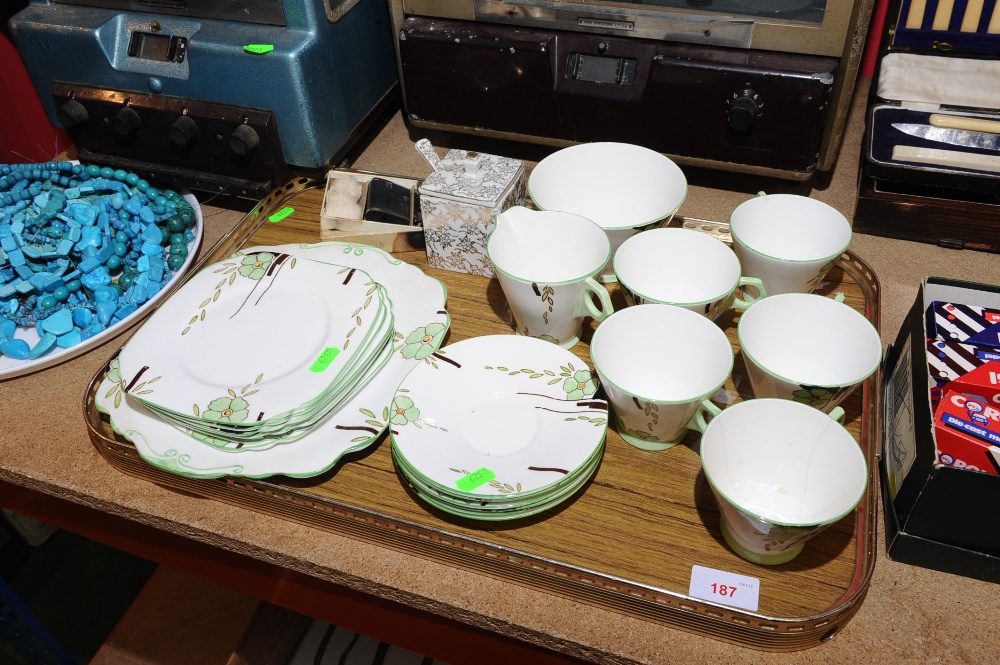 A Wellington china 1930`s hand painted teaset etc.