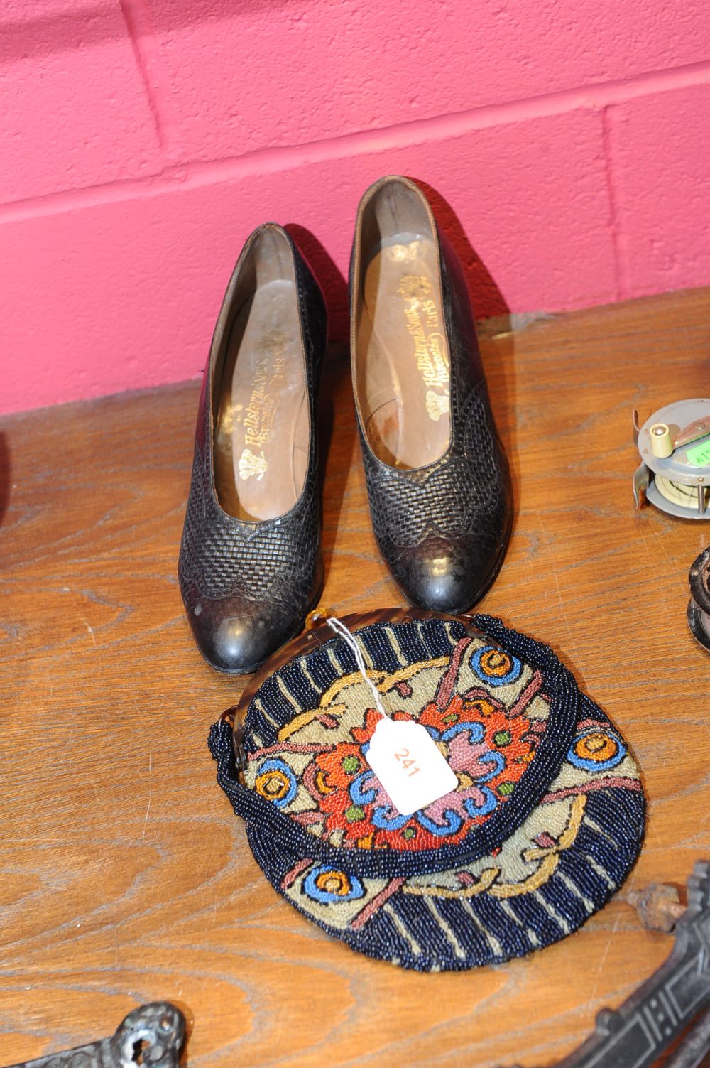 A pair of 1930`s leather lady`s shoes, Hellstern & Sons, Brevete`s, Paris, together with a 1930`s