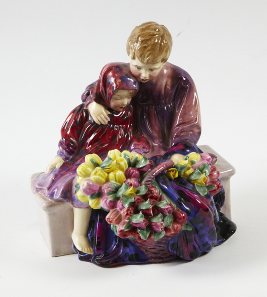 Royal Doulton figurine, `Flower Sellers Children`, HN1342, first issued 1929, very slight damage