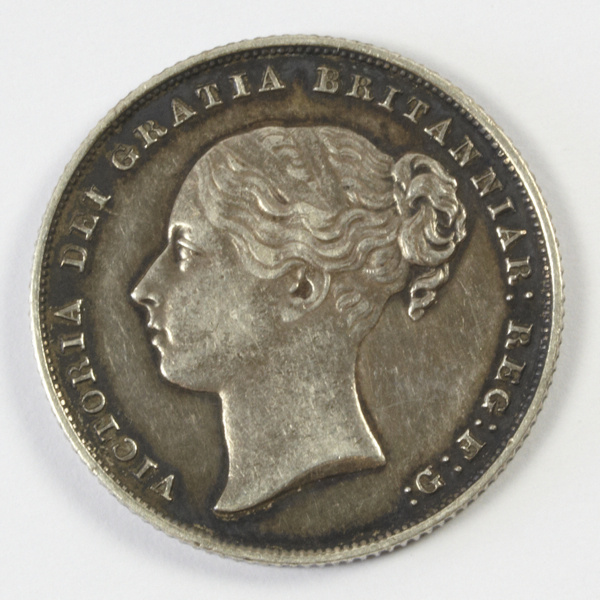 Victoria, young head, shilling, 1857, almost extremely fine