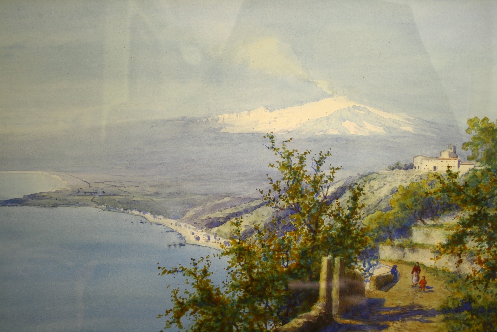 ENGLISH SCHOOL, late 19th century. An extensive Italian landscape, possibly the coast of Amalfi,