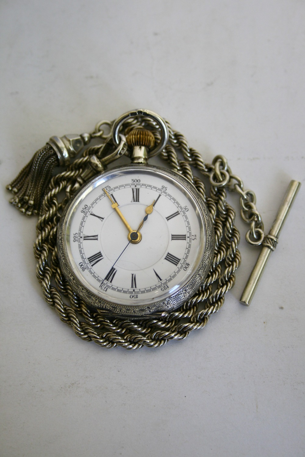 A late 19th/early 20th century nurse’s fob watch in Swiss .935 standard engraved case with enamel