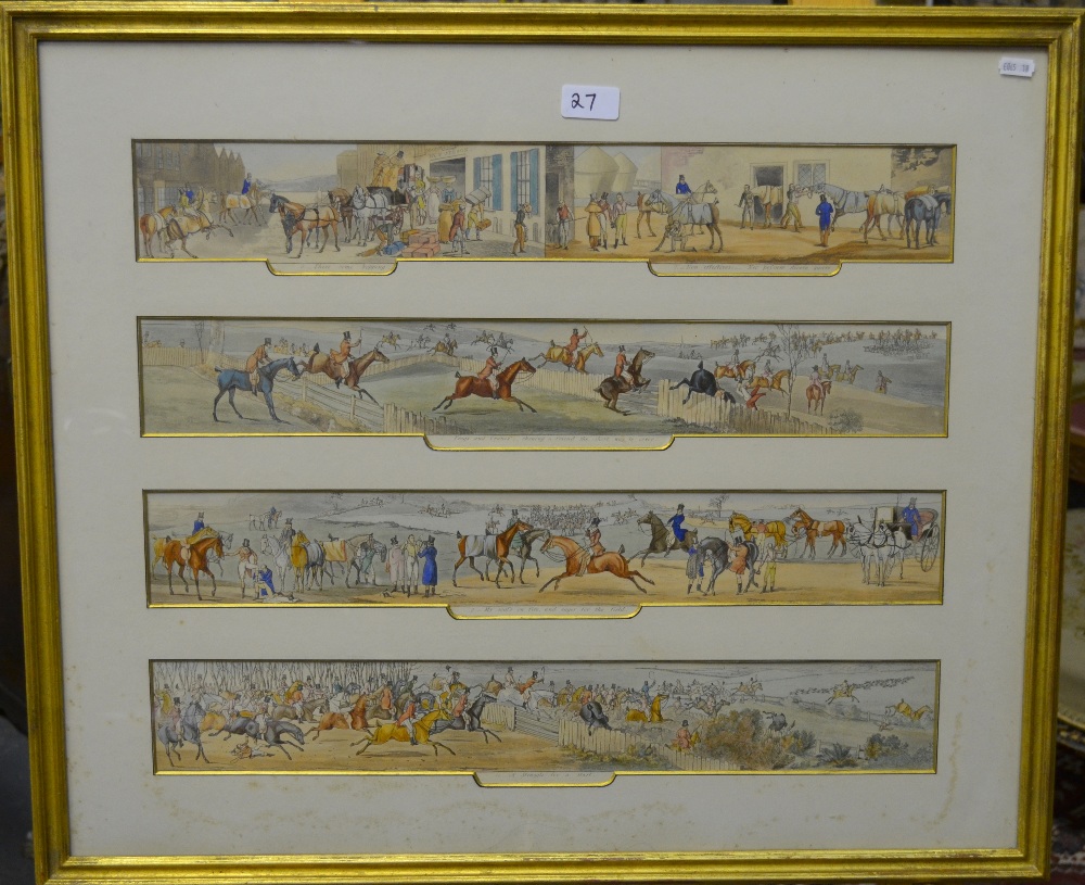 After Alken (1785-1851) - A Trip to Melton Mowbray, coaching and hunting scenes, a series of ten